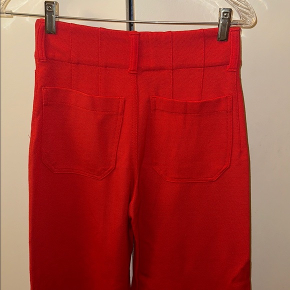 Colette knit crop wide leg pants in a Tomato Hue - Picture 7 of 8